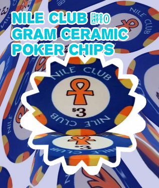 Nile club ceramic poker chips